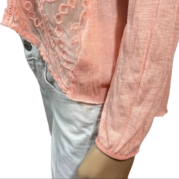 American Eagle peach BoHo peasant top - Picture 5 of 12